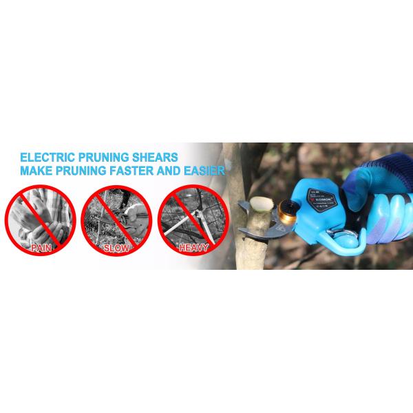 30mm Garden Electric Pruning Shears With 800W Motor 2pcs Batteries