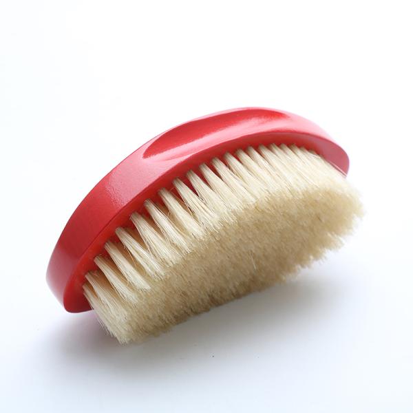 Customized PU 360 Wave Hair Brush For Curved Soft White Boar Bristle Vegan Sisal
