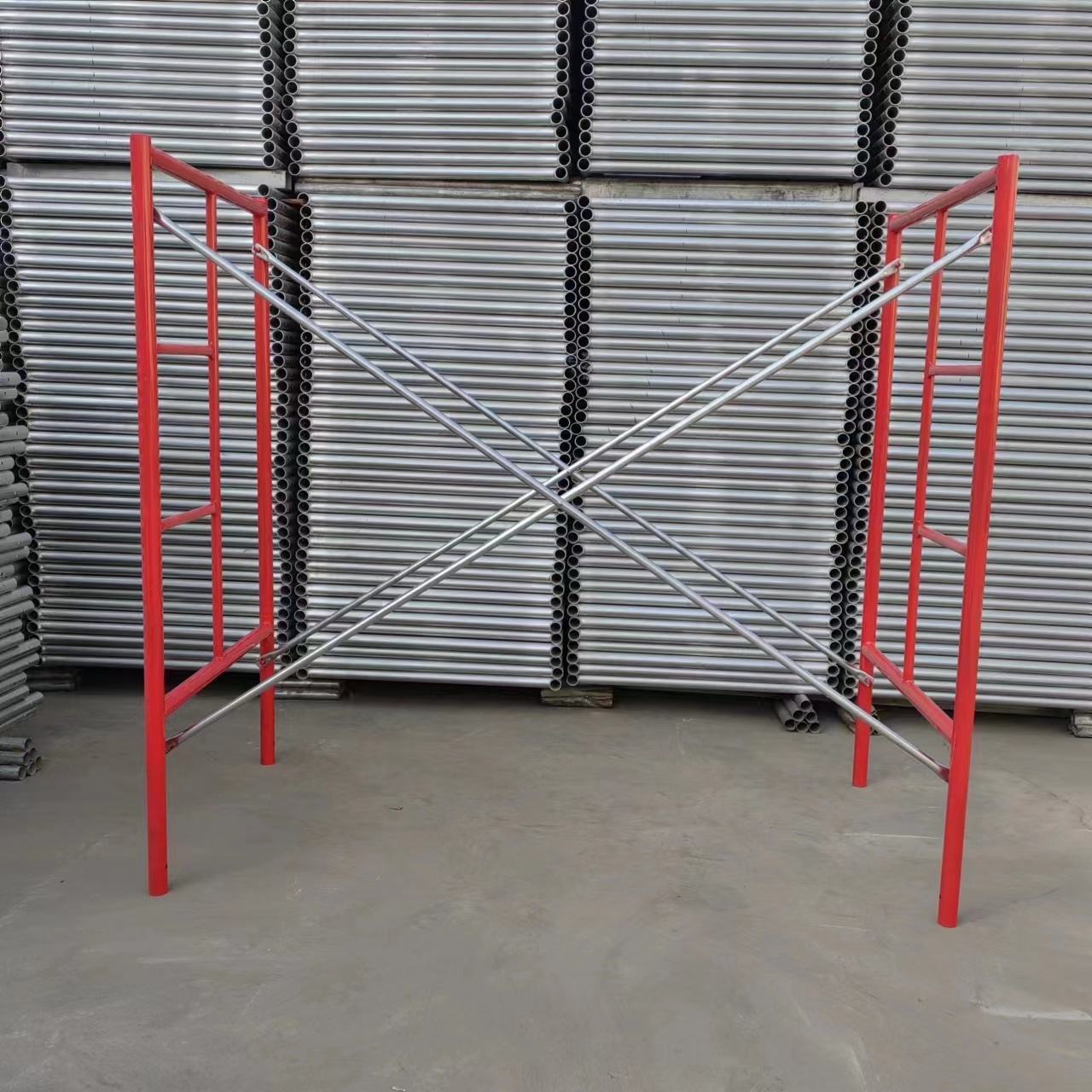 Steel Scaffold Frame with Painted Red Finish for Bricklaying, Wall Coating, Ceiling Maintenance