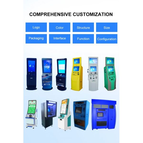 Self Service Kiosk with Capacitive Touch 10 Point Screen Custom Color and Floor Standing Wall Mounting Counter Top Installation