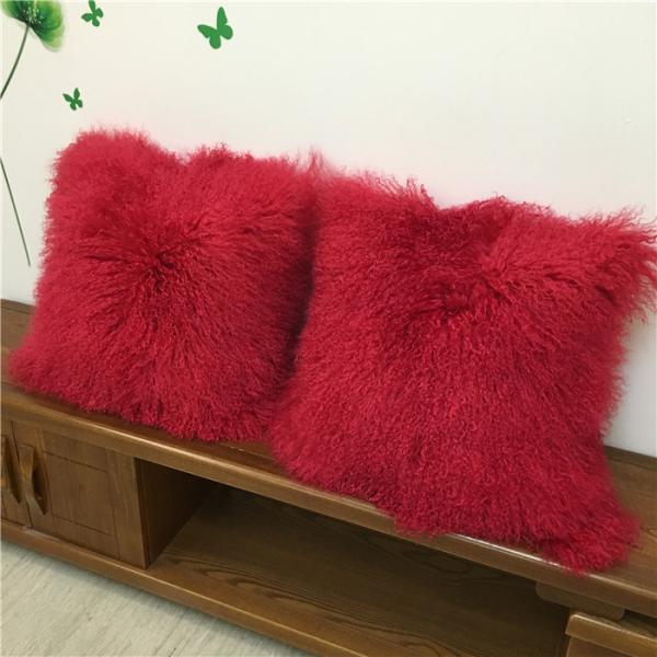 sheepskin curly wool pillow case mongolian wool pillow cover lambskin pillow