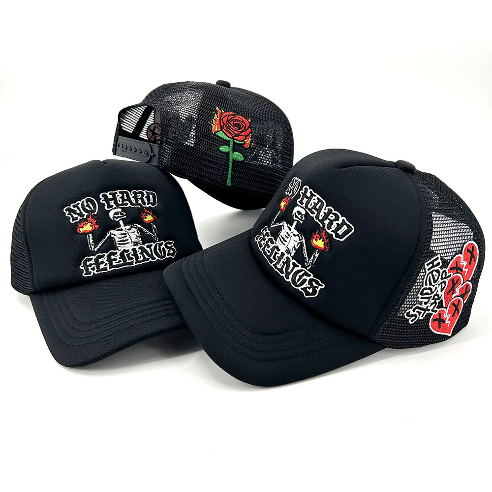 Custom Embroidery Trucker Hats With Screen Printing logo Plain Foam