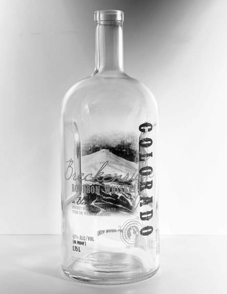 1750ml Empty Glass Bottle OlsoStyle, Nordic Glass Bottle, Breckeridge Colorado Whiskey or Vodka Bottle