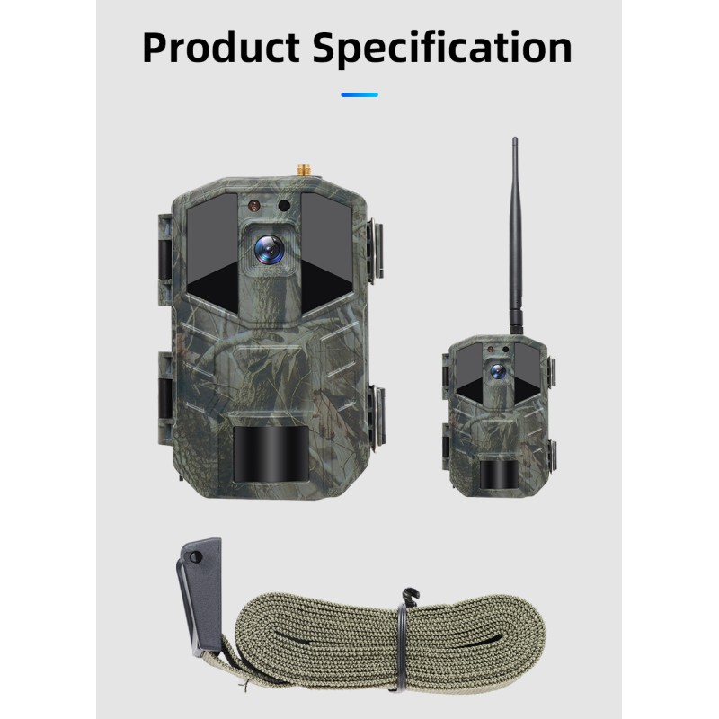 Trail Camera 2.7K Outdoor Game Camera with Night Vision Motion Activated IP56 Waterproof for Hunting 4G LTE Wireless Cellular