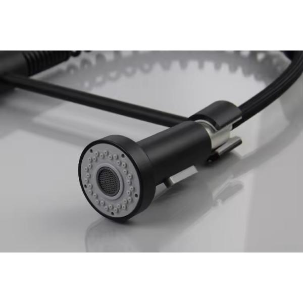 Hot and Cold Water Mixer Single Hole 360 Rotation Kitchen Faucet in Black for Kithcen