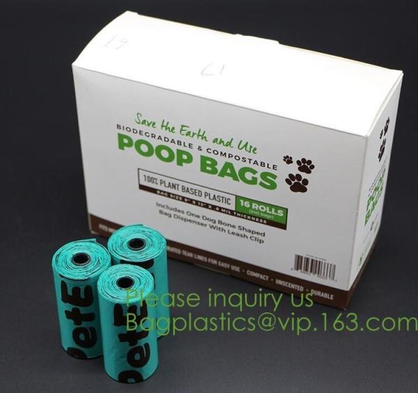 Factory Supplier Compostable Recyclable Clear Poly Bags Custom Logo Seal Garbage Bag,Dog Poop Bag, Doggy Bag, Pet Suppli