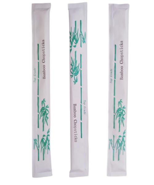 Palillos chinos de bambú delicados al por mayor, personalizados, redondos/gemelos/Tensoge, naturales, con funda de papel individual