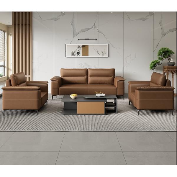 Роскошный кожаный диван Итальянский секционный диван Офисная комната Зал ожидания Диван Офисная мебель Коммерческий офис Рецепция диванный комплект