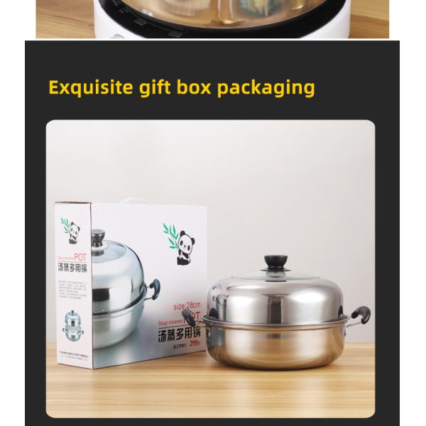 Wholesale 28cm Cooking Pot 2 Layer Cooking Steamer Stainless Steel Food Steamer Steamer Pot With Lid