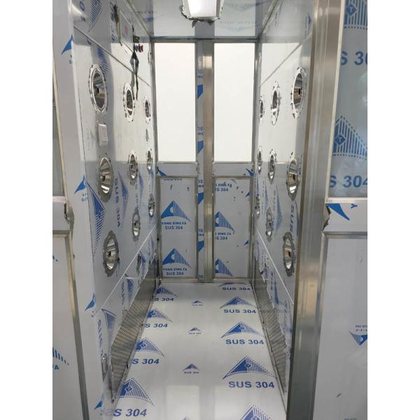 Two Person Stainless Steel Air Shower With Auto Double Leaf Sliding Doors