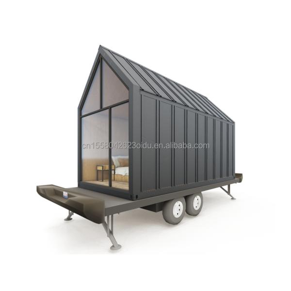 Modern Design Prefab House Wall 75mm Wave Sandwich Panel 20ft Foldable Container House on Wheels