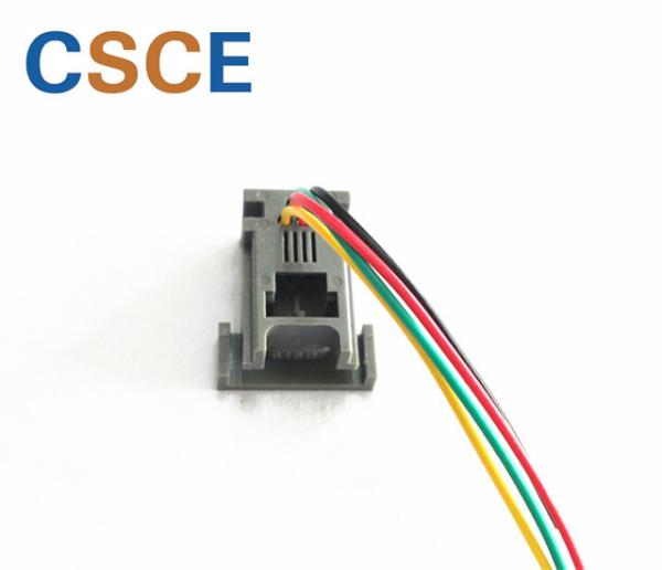 UL94V-0 Wired Telephone Modular Jack 616B 4P4C RJ11 Connector Electrical Drop Wire