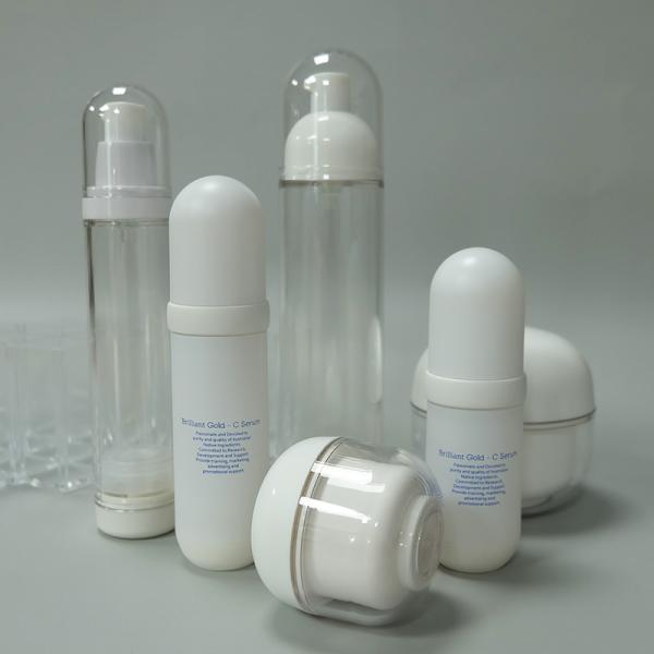 JL-AB123 Screw Sealing ODM AS White Airless Pump Bottles 0.5 Oz 1 Oz 1.7 Oz Single Wall