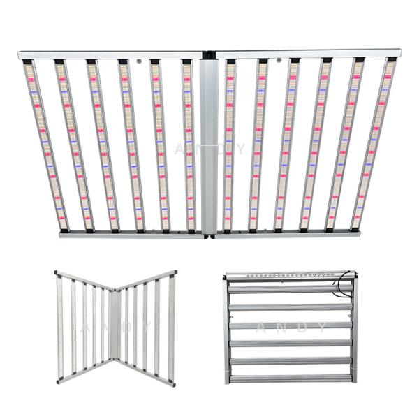 ANDY Full Spectrum Foldable LED Grow Light 1200W 12 Bar LED Grow Light Dimmable