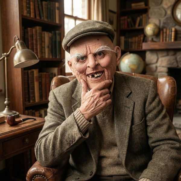 Halloween Creepy Old Man Mask Realistic Latex Full Head Grandpa Mask with Wrinkles for Cosplay Party Prank Props