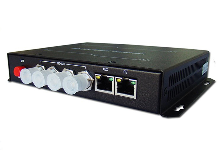 приемопередатчик 4ch HD SD SDI оптически с одним портом сети стандарта Ethernet 10/100Mbps