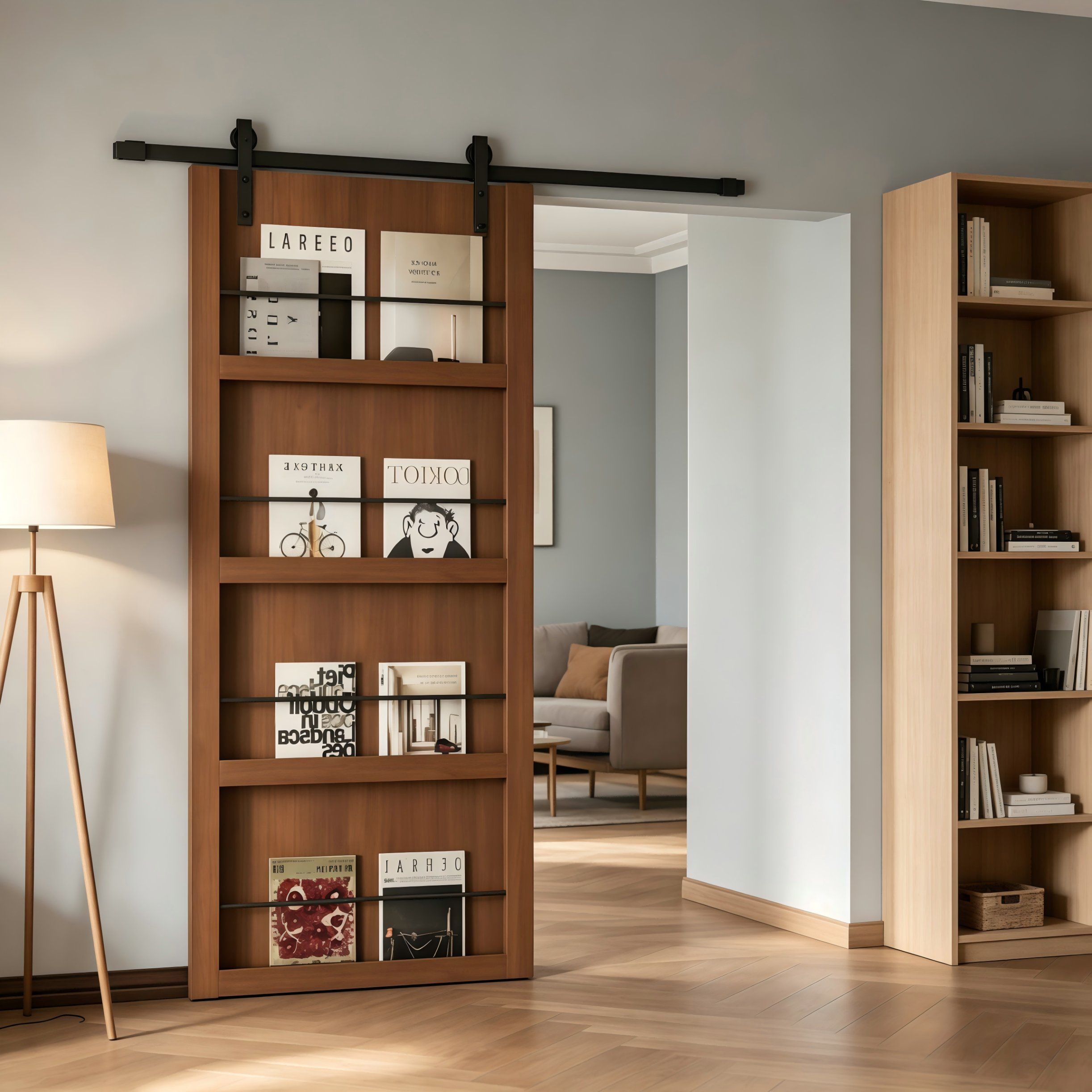 Customizable Wear-Resistant Environmentally Friendly Solid Wood Barn Door for Modern Minimalist Interior Sliding Barn Door Use