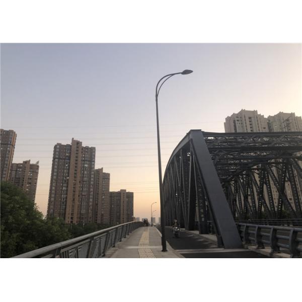 Outdoor Metal Light Pole RAL Powder Coated Round Type Singe / Double Arm