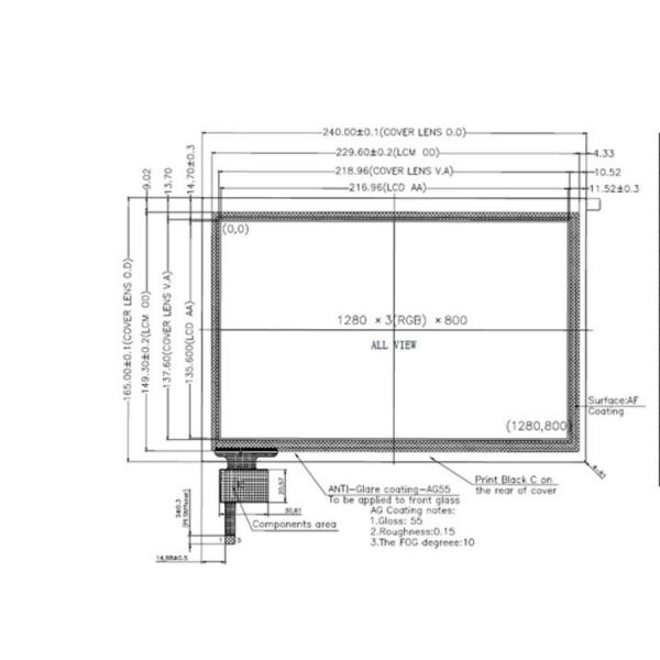 10.1 дюймовый TFT дисплей с HDMI PCB, разрешение 1280X800, HDMI интерфейс IC NT51007+NT39212