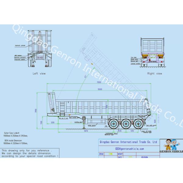 Полуприцеп Tipper 3 цапф сверхмощный задний используемый к доставке контейнеры 20 FT с механическим подвесом