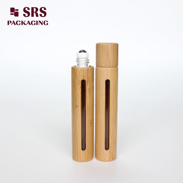SRS natural color bamboo 10ml glass roll on bottle for essential oil
