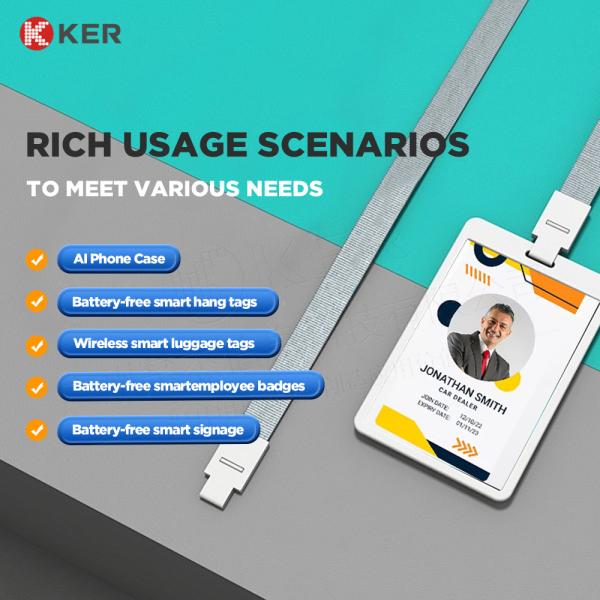 Cartão eletrônico de escritório RFID/NFC Cartão plástico de identificação inteligente de funcionário Cartão de identificação de insignia de conferência Evento Pvc Cartão de identificação de policarbonato fotográfico