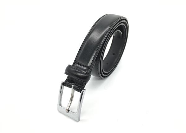 23mm Women's Fashion Leather Belts Feather Edge Stitching Brushed Nickel