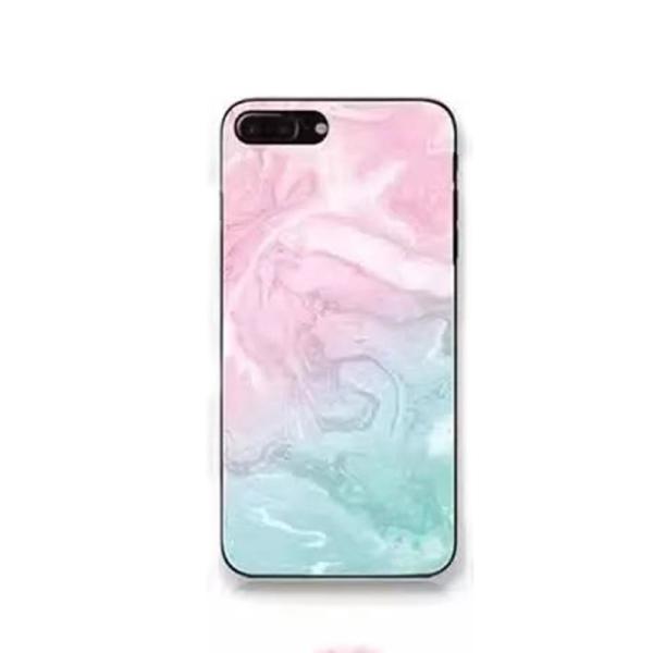 TPU IMD Black Edge Scrub Marble Grain Pattern with Ring Buckle Cell Phone Case Cover For iPhone 7 6s Plus