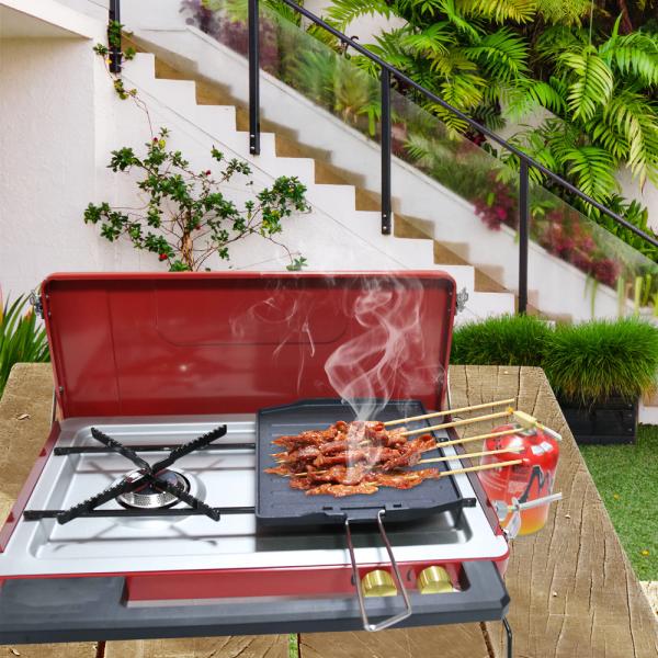 Наружная кухня для кемпинга Маленькая газовая плитка 2 горелки Прочная и одноразовая 22000 BTU