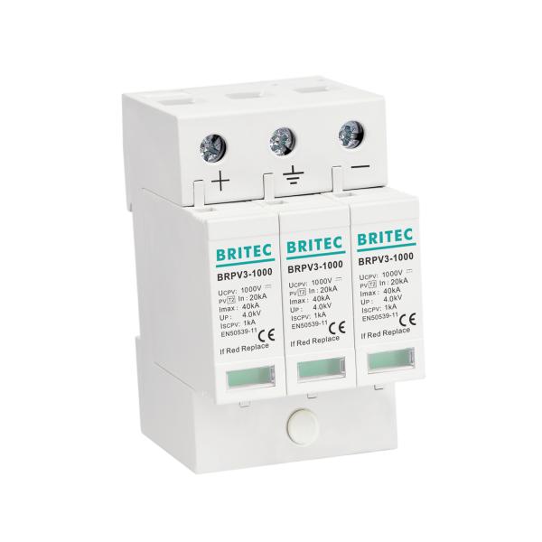 BRPV3-1000 40KA DC SPD Устройство защиты от перенапряжения Солнечная фотоэлектрическая молнии Задержка защиты от перенапряжения t1 t2 dc