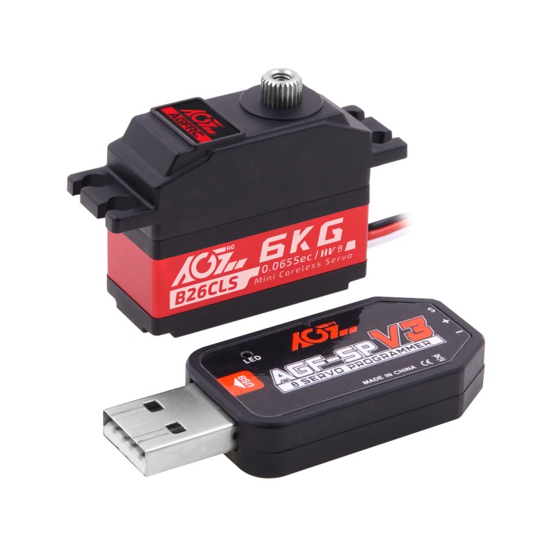 Hot Sales AGFRC B26CLM 0.065s Fast Speed 6KG 6.0V Metal Gear Coreless Digital Programmable Mini Servo RC Car Helicopter Robot