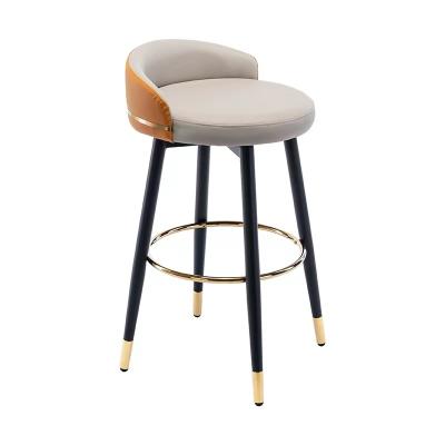 Luxury Star Hotel Bar Furniture Stool Rotating PU High Chair