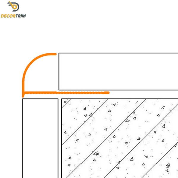 10mm Round Edge Metal Tile Trims Aluminum Alloy 6063 T5 Material