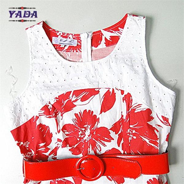 Женщины стройный стиль без рукава цветочные повседневные платья женщины элегантные дизайны толстые дамы леди платье сделано в Китае