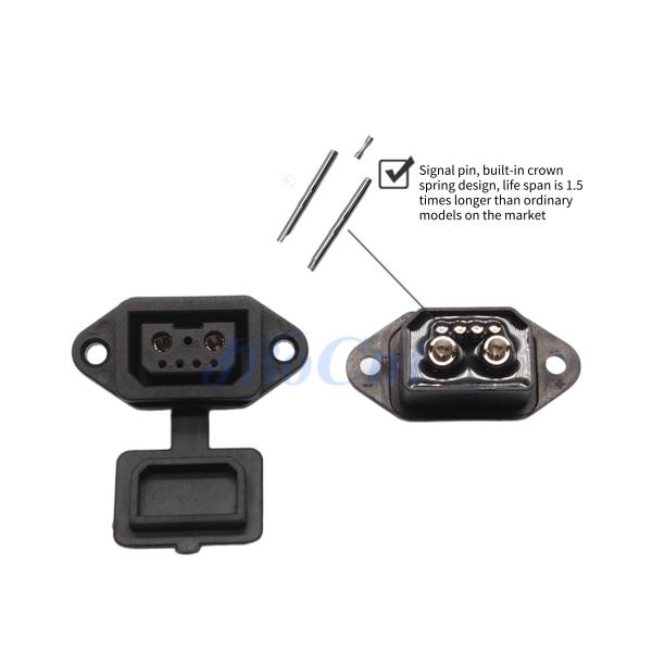 CE Wiring Harness Connector 2+4P EV Connector For Lithium Battery Charging / Discharging