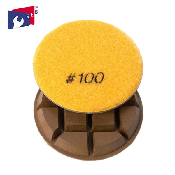 Wet Block Hand Diamond Sanding Pads 4 Inch For Polishing Marble Concrete Tile