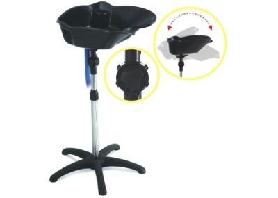 Black Hair Stylist Rolling Cart / Plastics Hairdressing Trolleys On Wheels