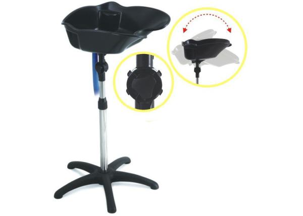 Black Hair Stylist Rolling Cart / Plastics Hairdressing Trolleys On Wheels