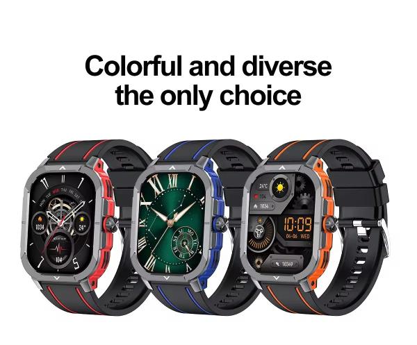HK56 Reloj inteligente robusto de 2,06 pulgadas con pantalla de retina de 42 mm