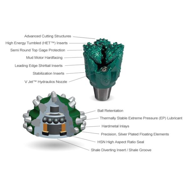 Буровой наконечник 9 серии высокой энергии Варел Триконе 7/8 дюймов для неукоснительной твердости условий трясет