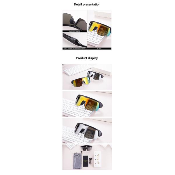 UV 400 Bluetooth Deportivo Gafas de conducción Bluetooth 5.3 Batería 50 horas de ciclismo