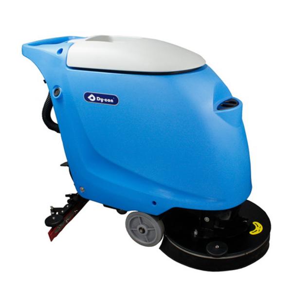 High Speed 200rpm Walk Behind Scrubber With Quick Squeegee Assembly Transparent Tank Cover 500W Brush Motor