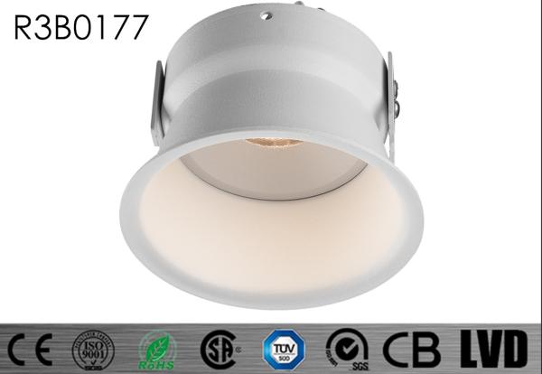 Slim Trim 7W Round Dia90*H71MM 2700-3000K Aluminum IP54 COB With PC Lens Dimmable 25deg Fixed Recessed Hotel Downlights