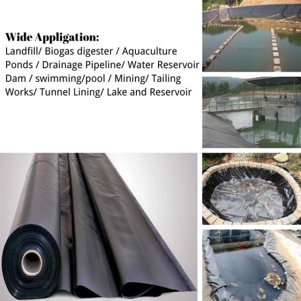 1.5mm 1mm 0.5mm Geomembrana de HDPE para piscifactoría Liner Liner de presa Estándar GB/ASTM GRI-GM13