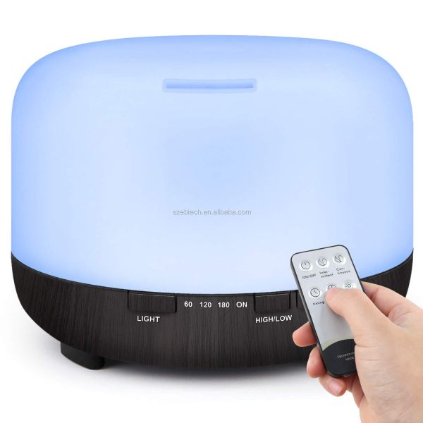 Remote Control 500ml Aromatherapy Essential Oil Diffuser with LED Light Air Humidifier for Office Home Study Yoga Spa