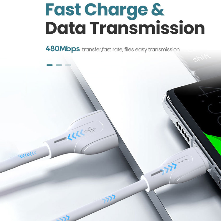 3A QC3.0 Fast Charging USB Type‑C Cable, Liquid Soft Rubber High Durability USB‑C Data Sync Charger Cord