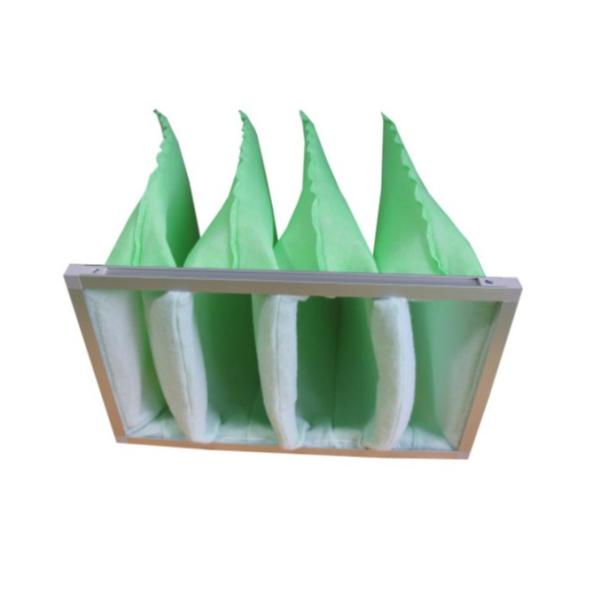 Aluminum Alloy Frame 65% AHU Bag Filter HVAC Low Wind Speed