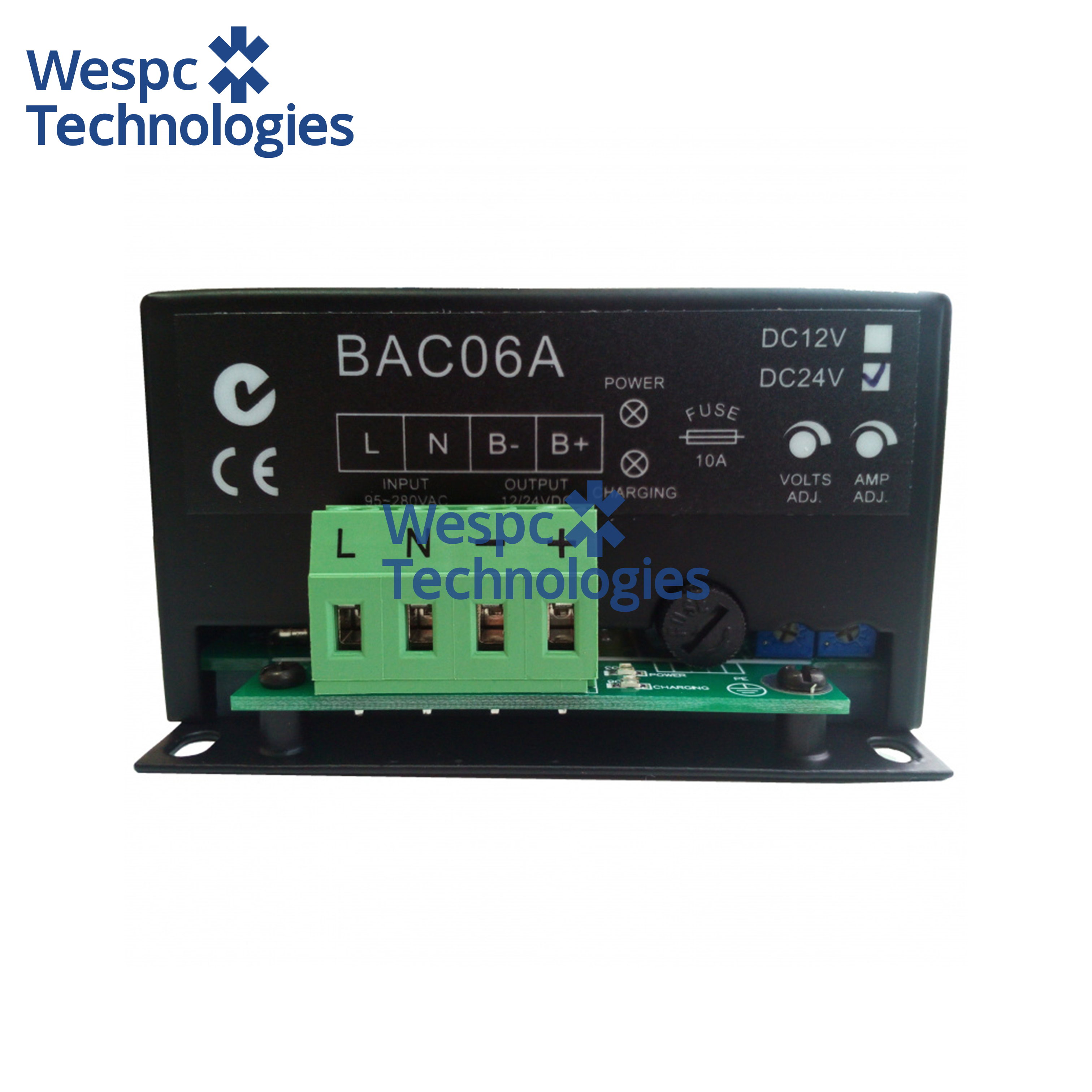 WESPC Cargador de batería original BAC06A 12V 24V Sistema de carga flotante