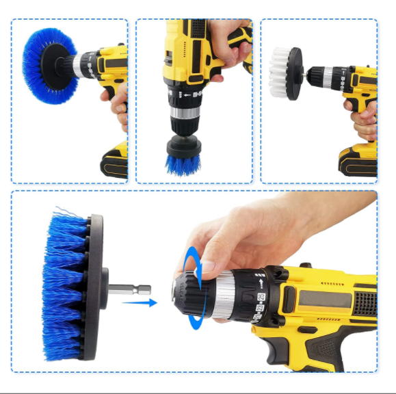 6pcs Power Drill Brush,electric brush for drill car bathroom clean