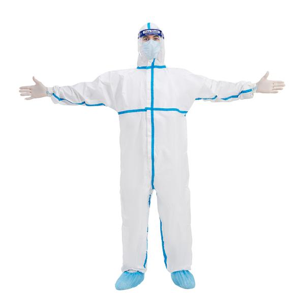 Odorless Medical Protective Clothing Microporous Disposable Coverall With Hood